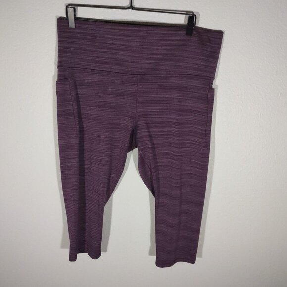 Athleta Salutation Stash Pocket II Space Dye Capri Cascadia Violet Size 2x - Picture 5 of 6